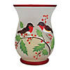 Northlight 8-Inch Hand Painted Finches and Pine Flameless Glass Candle Holder Image 4