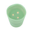 Northlight 8" Sage Green Battery Operated Flameless LED Lighted 3-Wick Flickering Wax Christmas Pillar Candle Image 1