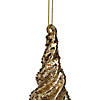 Northlight 8" Shiny Gold Textured Finial Christmas Ornament Image 1