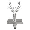 Northlight 8" Shiny Silver Deer Head Christmas Stocking Holder Image 1