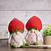 Northlight 9.5" green and red girl springtime strawberry gnome Image 1