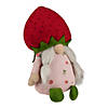 Northlight 9.5" green and red girl springtime strawberry gnome Image 2