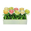 Northlight 9.5" yellow and white potted springtime artificial flowers Image 1