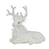 Northlight 9.75" White Cable Knit Sitting Reindeer Christmas Figure Image 1