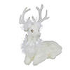 Northlight 9.75" White Cable Knit Sitting Reindeer Christmas Figure Image 2