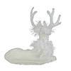Northlight 9.75" White Cable Knit Sitting Reindeer Christmas Figure Image 3