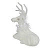 Northlight 9.75" White Cable Knit Sitting Reindeer Christmas Figure Image 4
