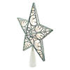 Northlight 9" Gold and White Glittered Star LED Christmas Tree Topper - Warm White Lights Image 2
