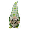 Northlight 9" green and blue plaid springtime gnome Image 1