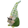 Northlight 9" green and blue plaid springtime gnome Image 3