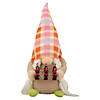 Northlight 9" pink and orange plaid springtime gnome Image 1