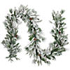 Northlight 9' x 14" Pre-Lit Flocked Mixed Rosemary Emerald Pine Artificial Christmas Garland - Clear LED Lights Image 1