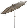 Northlight 9ft Outdoor Patio Market Umbrella with Hand Crank and Tilt  Taupe Image 4