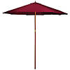 Northlight 9ft Outdoor Patio Market Umbrella with Wood Pole  Burgundy Image 1
