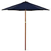 Northlight 9ft Outdoor Patio Market Umbrella with Wood Pole  Navy Blue Image 1