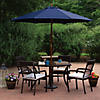 Northlight 9ft Outdoor Patio Market Umbrella with Wood Pole  Navy Blue Image 1