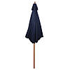 Northlight 9ft Outdoor Patio Market Umbrella with Wood Pole  Navy Blue Image 3