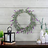 Northlight artificial led lighted pink lavender spring wreath- 16-inch  white lights Image 1