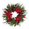 Northlight Artificial Red Berry and Poinsettia Christmas Wreath  28-Inch  Unlit Image 1