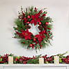 Northlight Artificial Red Berry and Poinsettia Christmas Wreath  28-Inch  Unlit Image 1