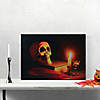 Northlight Black and Orange LED Lighted Skull Halloween Wall Art 12" x 15.75" Image 1