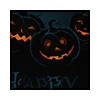 Northlight Blue and Black LED Lighted Jack-O'-Lanterns Happy Halloween Wall Art 23.5" x 19.75" Image 2