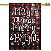 Northlight Buffalo Plaid Merry and Bright Christmas Garden Flag 28" x 40" Image 1
