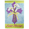Northlight Easter Blessings Cross and Lilies Outdoor Garden Flag 12.5" x 18" Image 1