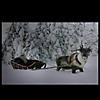 Northlight Fiber Optic Lighted Santa in His Sleigh Canvas Wall Art 15.75" x 23.5" Image 1