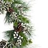 Northlight Glittered White Berry and Pinecone Artificial Christmas Wreath  30-Inch  Unlit Image 2