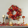 Northlight Leaves and Flowers Fall Harvest Wreath - 24-Inch  Unlit Image 1