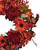 Northlight Leaves and Flowers Fall Harvest Wreath - 24-Inch  Unlit Image 2