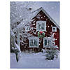 Northlight LED Fiber Optic Lighted Red Snowy Barn House Christmas Wall Art 15.75" x 12" Image 1