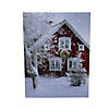 Northlight LED Fiber Optic Lighted Red Snowy Barn House Christmas Wall Art 15.75" x 12" Image 1