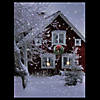 Northlight LED Fiber Optic Lighted Red Snowy Barn House Christmas Wall Art 15.75" x 12" Image 2