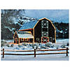 Northlight LED Fiber Optic Snowy Red Barn Christmas Canvas Wall Art 15.75" x 12" Image 1