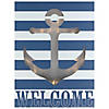 Northlight LED Lighted Blue and White Striped &#8220;Welcome" Anchor Cut Out Wall Art 9.75" Image 1