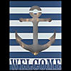Northlight LED Lighted Blue and White Striped &#8220;Welcome" Anchor Cut Out Wall Art 9.75" Image 1