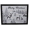 Northlight Lighted Black and White Winter Scene Merry Christmas Canvas Wall Art 11.75" x 15.75" Image 1