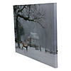 Northlight Lighted Winter Cottage Forest Scene Christmas Canvas Wall Art 11.75" x 15.75" Image 1