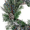 Northlight Mixed Pine and Blueberries Artificial Christmas Wreath -24-Inch  Unlit Image 1