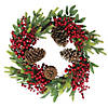 Northlight Pine Cone and Berry Artificial Christmas Wreath  22-Inch  Unlit Image 1