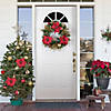 Northlight Poinsettias and Ball Ornaments Artificial Christmas Wreath - 24-Inch  Unlit Image 1
