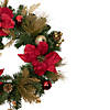 Northlight Poinsettias and Ball Ornaments Artificial Christmas Wreath - 24-Inch  Unlit Image 3