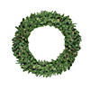 Northlight Pre-Lit Canadian Pine Artificial Christmas Wreath - 48-Inch  Clear Lights Image 1