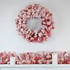 Northlight Pre-Lit Flocked Red Artificial Christmas Wreath  24-Inch  Clear Lights Image 1