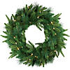 Northlight Pre-Lit Green Mixed Rosemary Emerald Angel Pine Artificial Christmas Wreath - 30-Inch  Clear Lights Image 1