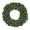Northlight Pre-Lit LED Canadian Pine Artificial Christmas Wreath  36-Inch  Clear Lights Image 1