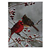Northlight Pre-Lit Red Cardinals and Berries Christmas Canvas Wall Art 16" x 12" Image 1
