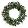 Northlight Pre-Lit Snow Valley Pine Artificial Christmas Wreath  24-Inch  Clear Lights Image 1